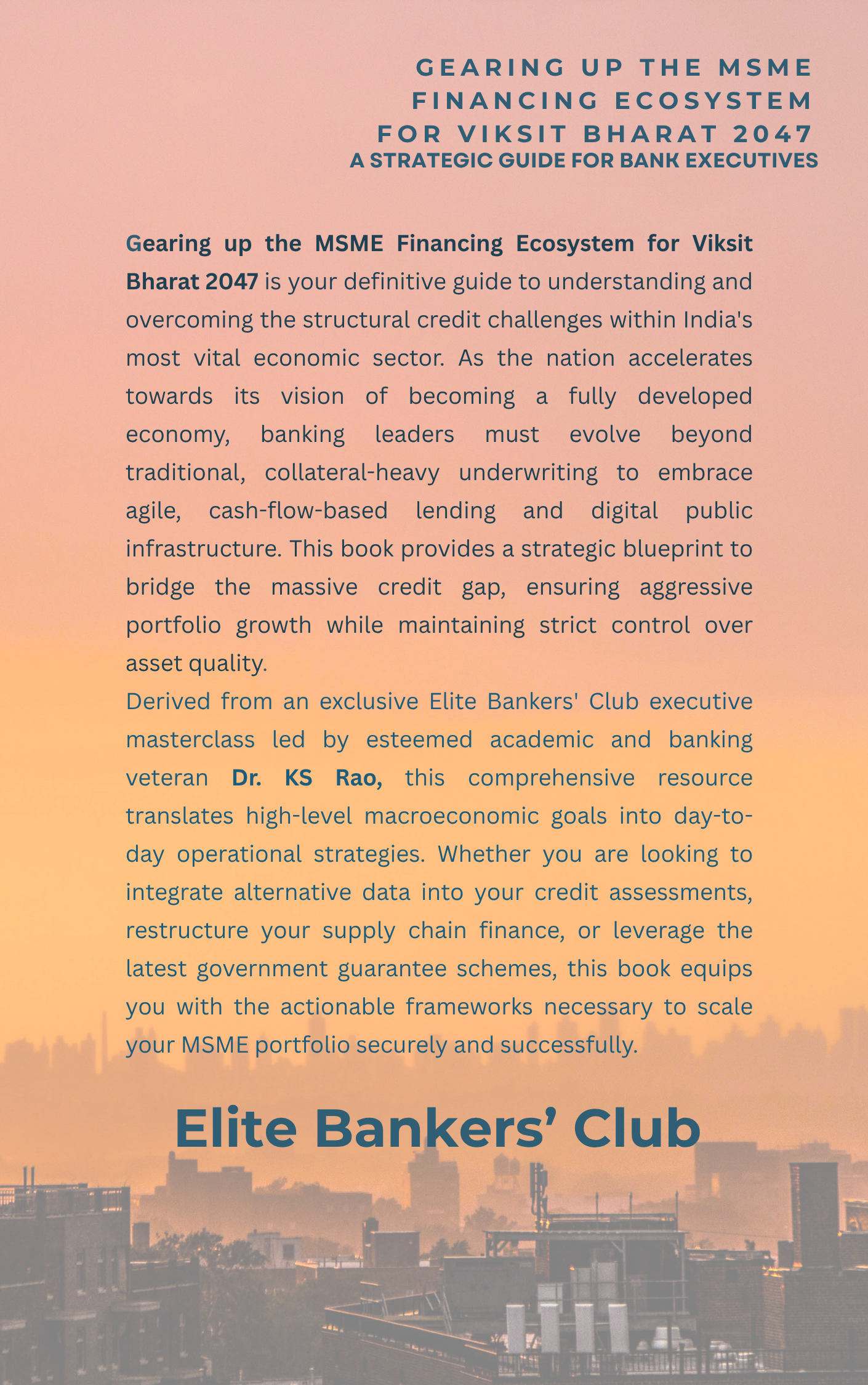 Gearing up the MSME financing ecosystem for Viksit Bharat (Book Back Cover)